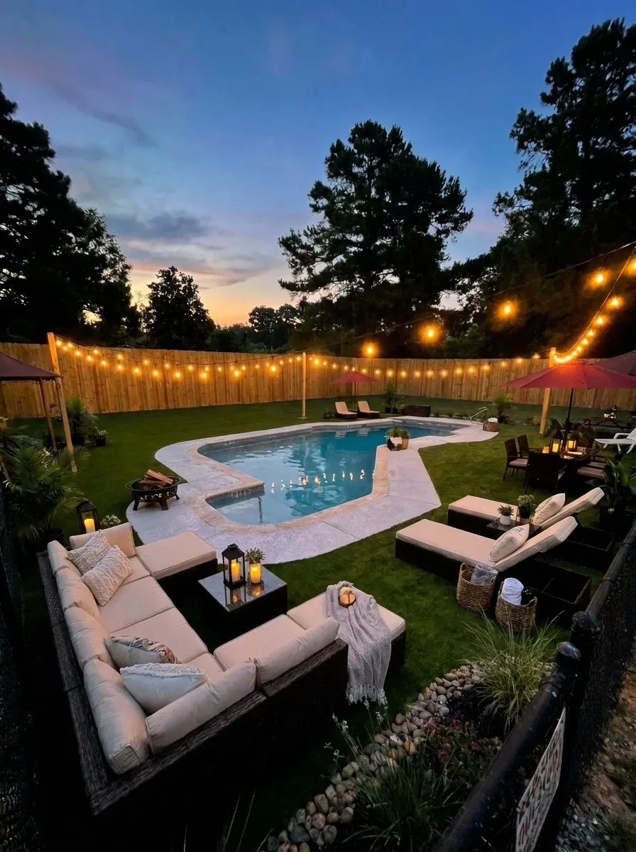 The pool at twilight